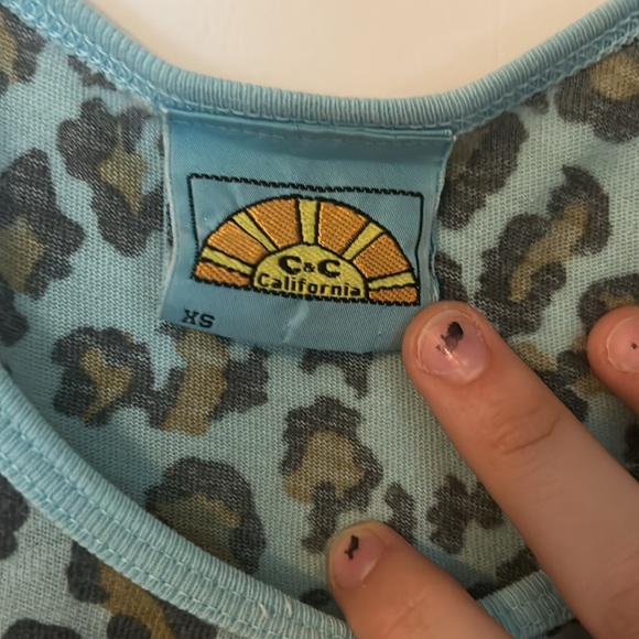 Blue Leopard Print Top - Picture 3 of 4